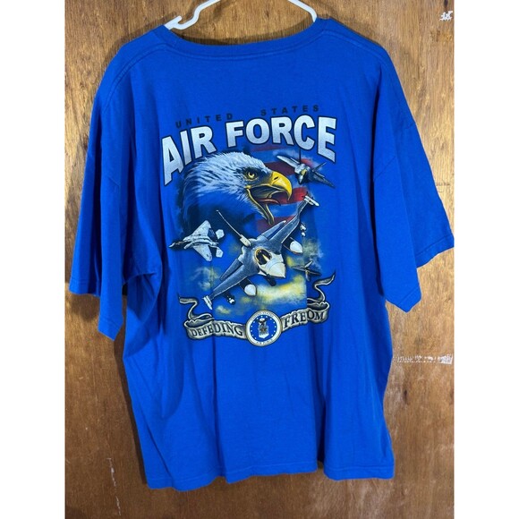 Vintage USAF United States Air Force Defending Freedom Bayside Shirt XXL USA - Picture 6 of 10